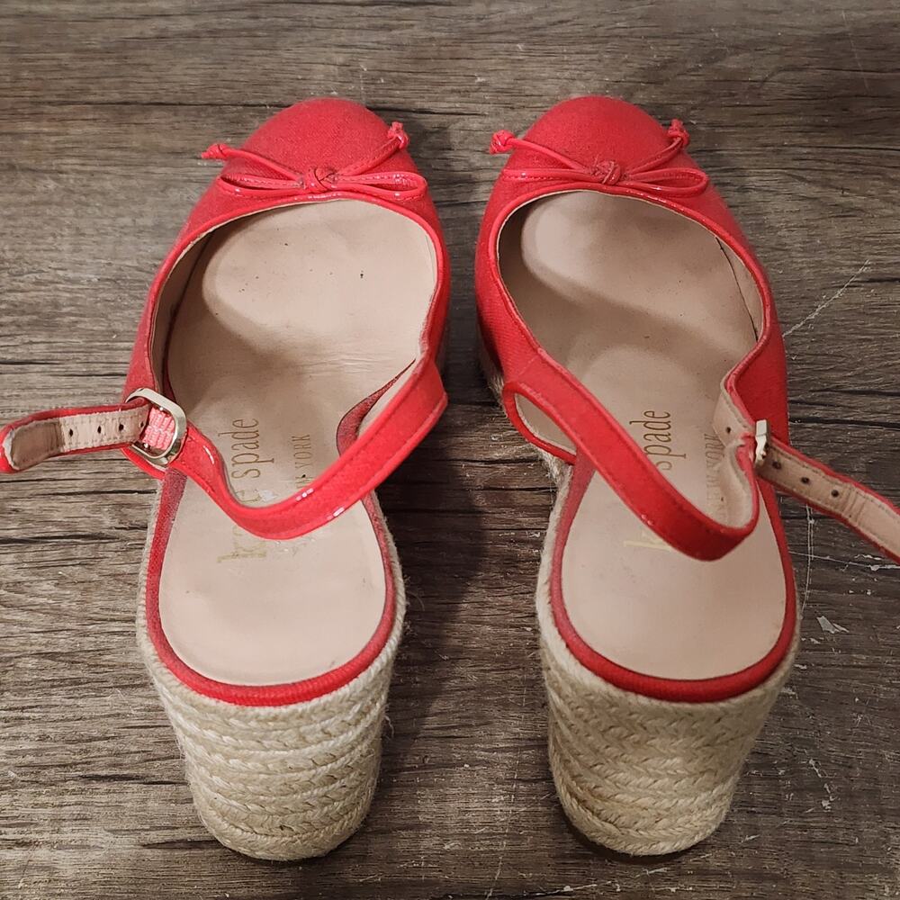 Kate Spade New York Panama Nights Women's Wedge Espadrilles Shoes Size 8.5 Red - Picture 8 of 9